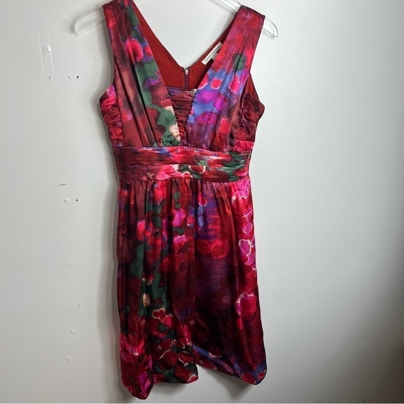 Banana Republic floral abstract print silk dress size 4 1721 - Picture 1 of 3